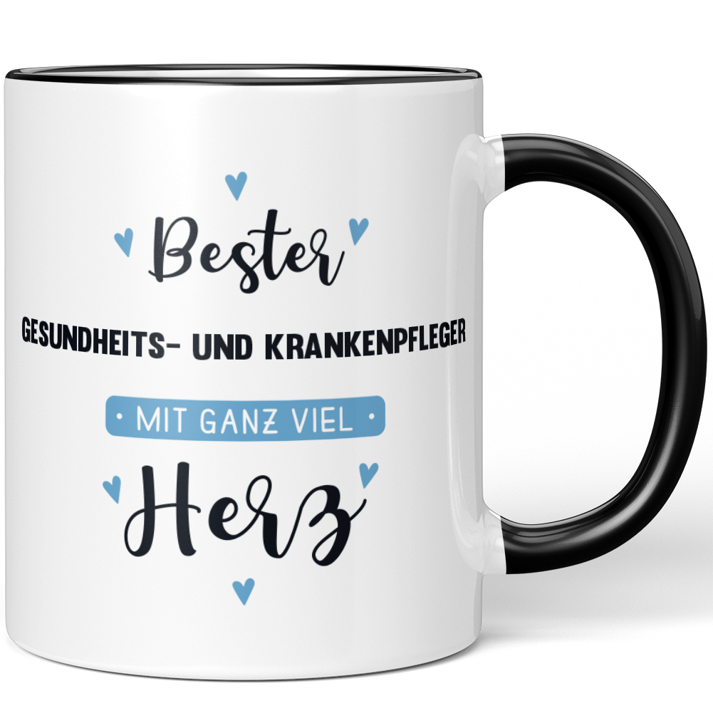 Motivtasse „Bester Krankenpfleger“ – Keramik, 300 Ml, Spülmaschinenfest, Mikrowellengeeignet