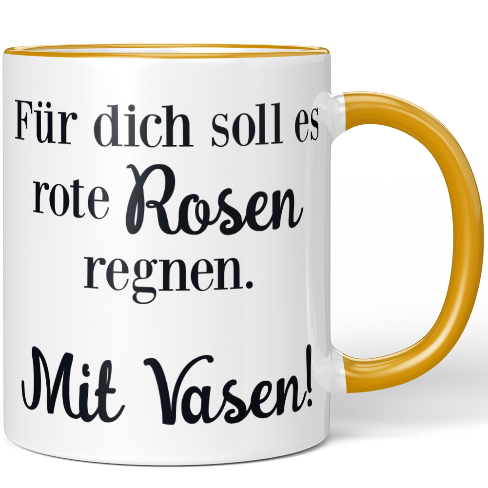 Für dich soll es rote Rosen regnen. Mit Vasen 10001003578