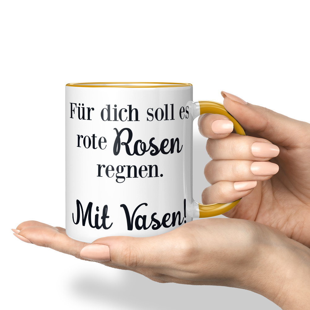 Für dich soll es rote Rosen regnen. Mit Vasen 10001003578