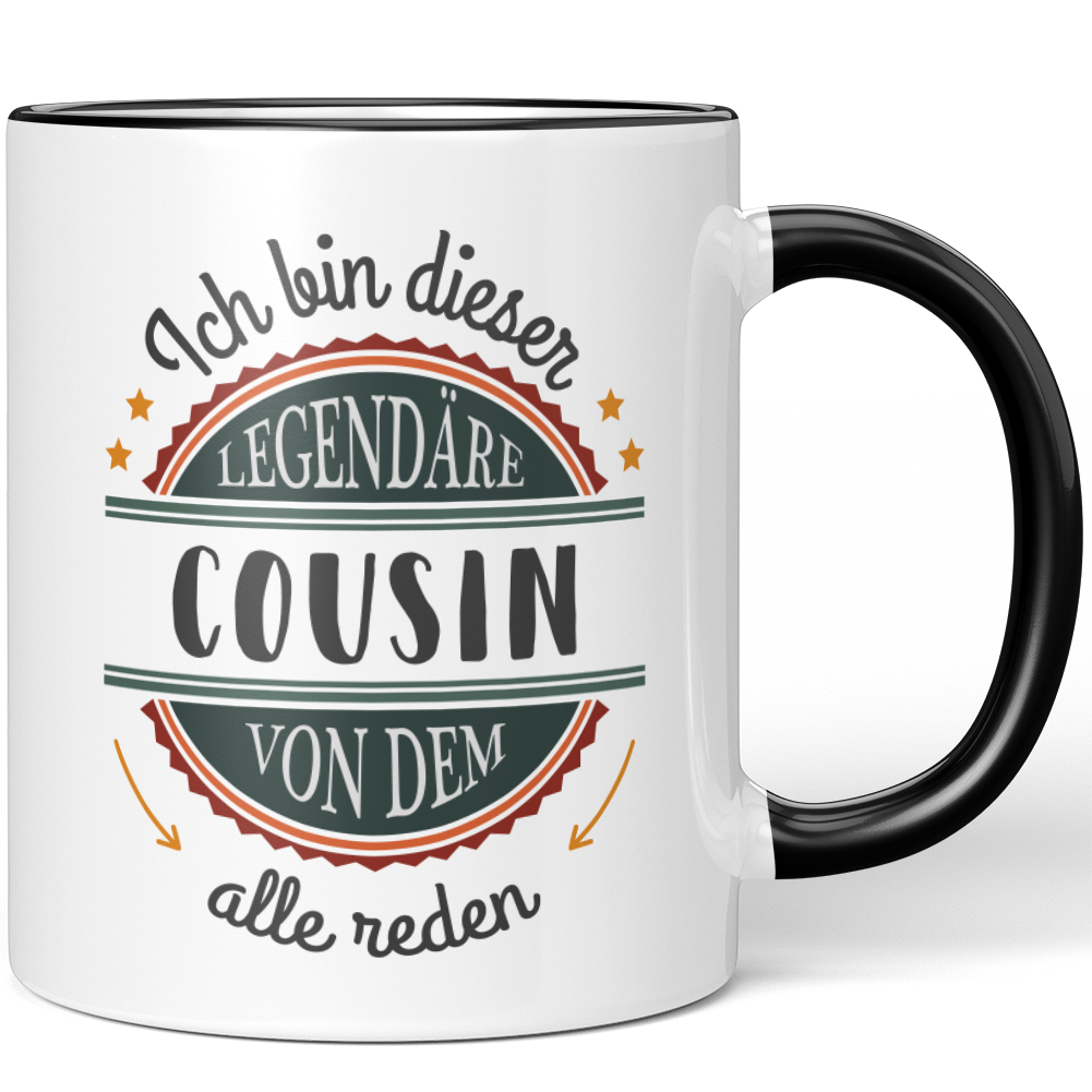 JUNIWORDS Tasse – Spruch „Ich Bin Dieser Legendäre Atmungstherapeut…“, Schwarz