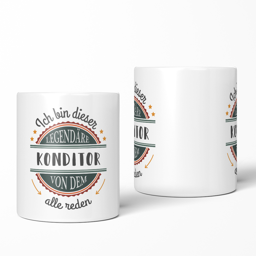 JUNIWORDS Tasse Mit Spruch – 'Ich Bin Dieser Legendäre Rohrleger', 0,33 L, Made In Germany
