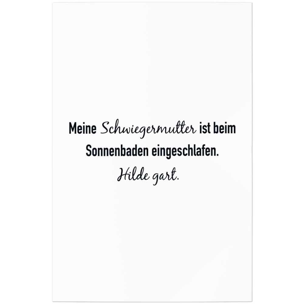 Meine Schwiegermutter ist beim Sonnenbaden eingeschlafen. Hilde gart