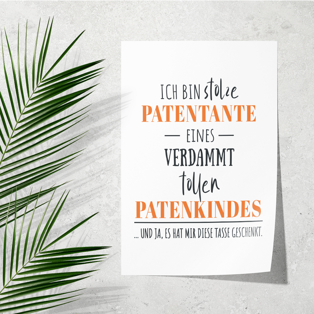 Stolze Patentante eines verdammt tollen Patenkindes, Tasse geschenkt 11001006955 - Bild 2 von 12