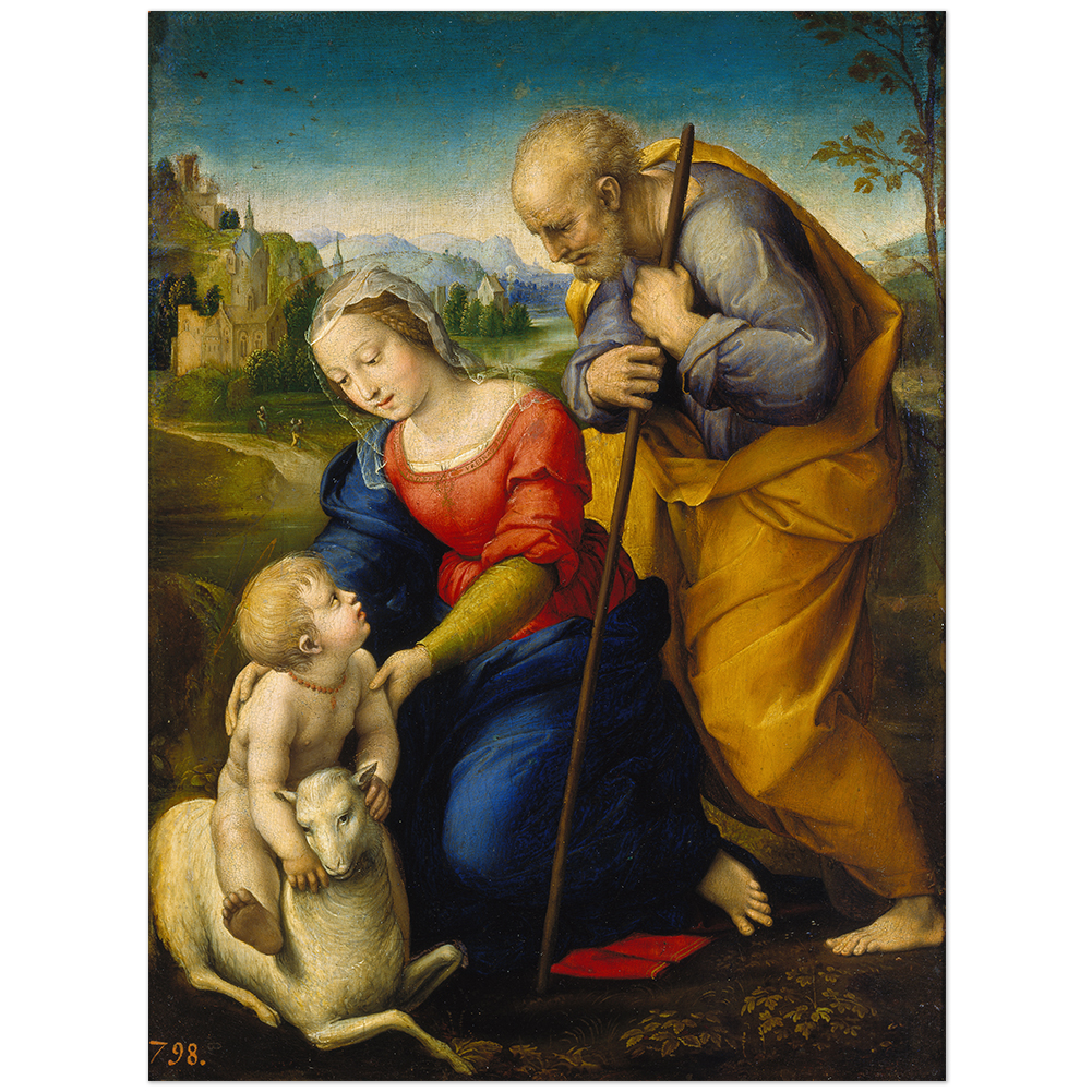 Raffaello Sanzio da Urbino, Die heilige Familie mit dem Lamm 11003000288 - Bild 1 von 8