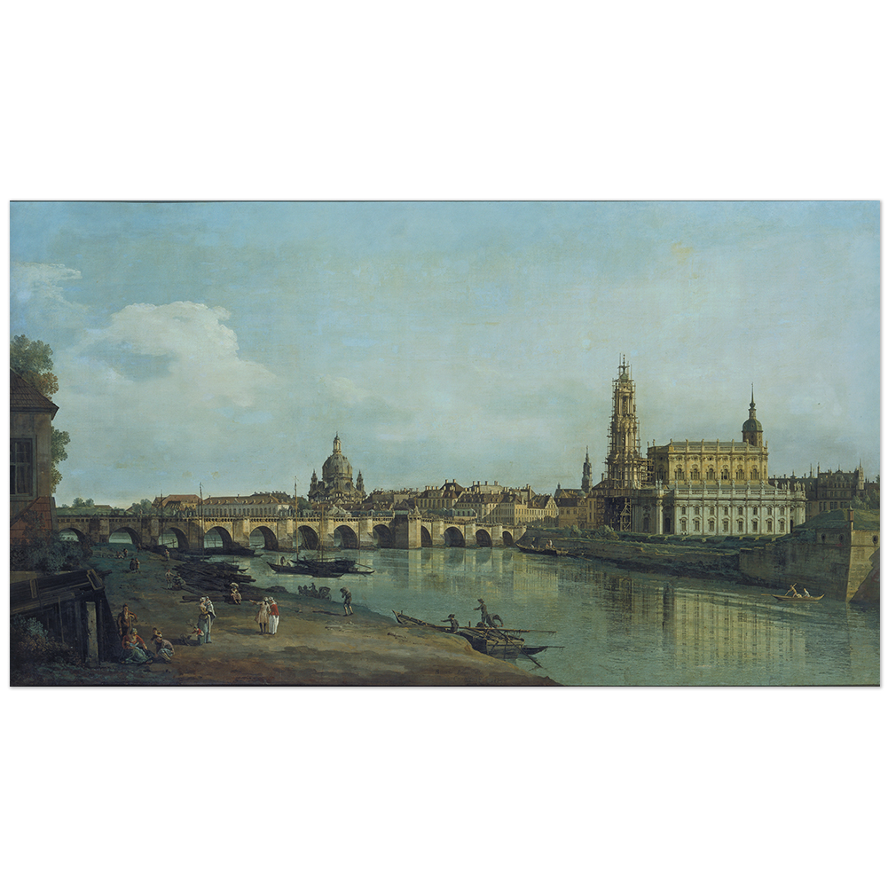 Bernardo Bellotto, Dresde Elba derecha sobre el puente de Augusto 11003000505 - Imagen 1 de 8