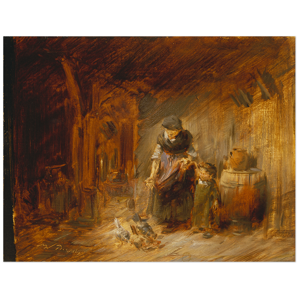 Wilhelm Busch, Großmutter und Enkel, Hühner fütternd 11003000951 - Bild 1 von 8