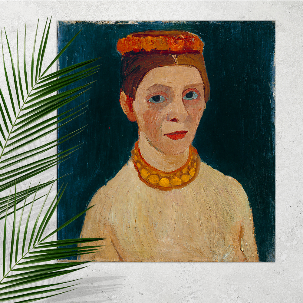 Paula Modersohn-Becker Selbstbildnis mit rotem Blütenkranz und Kette 11003001504 - Bild 2 von 8