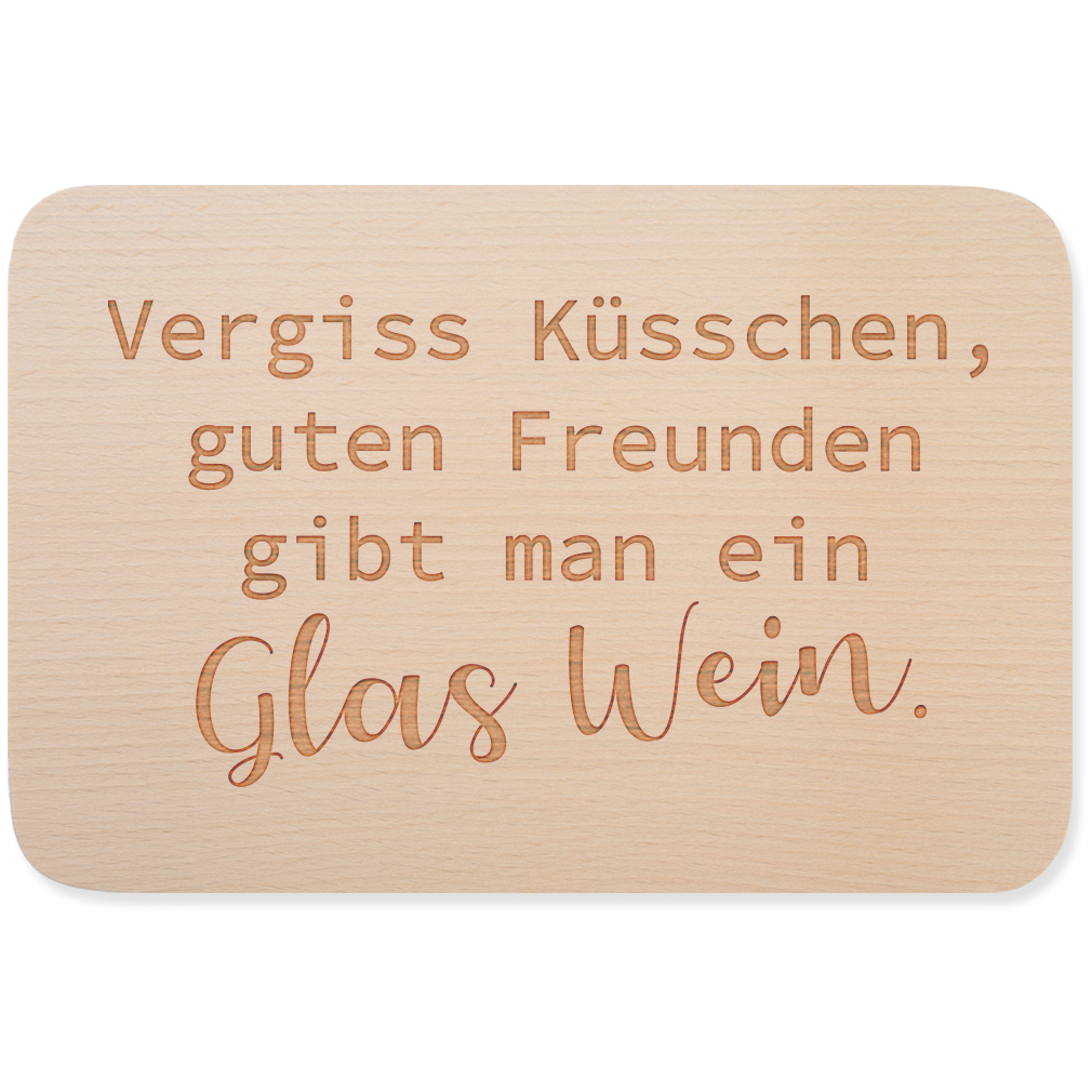 ARTFAVES Wandbild Holzschild - GUTEN FREUNDEN GIBT MAN EIN KÜSSCHEN Retro Deko