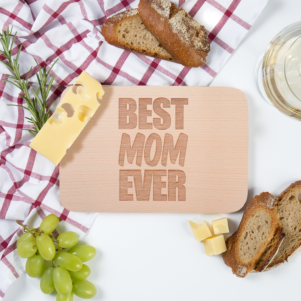 Best Mum Ever Frühstücksbrettchen Aus Holz – Gravur-Design, Nachhaltig & Handgewaschen