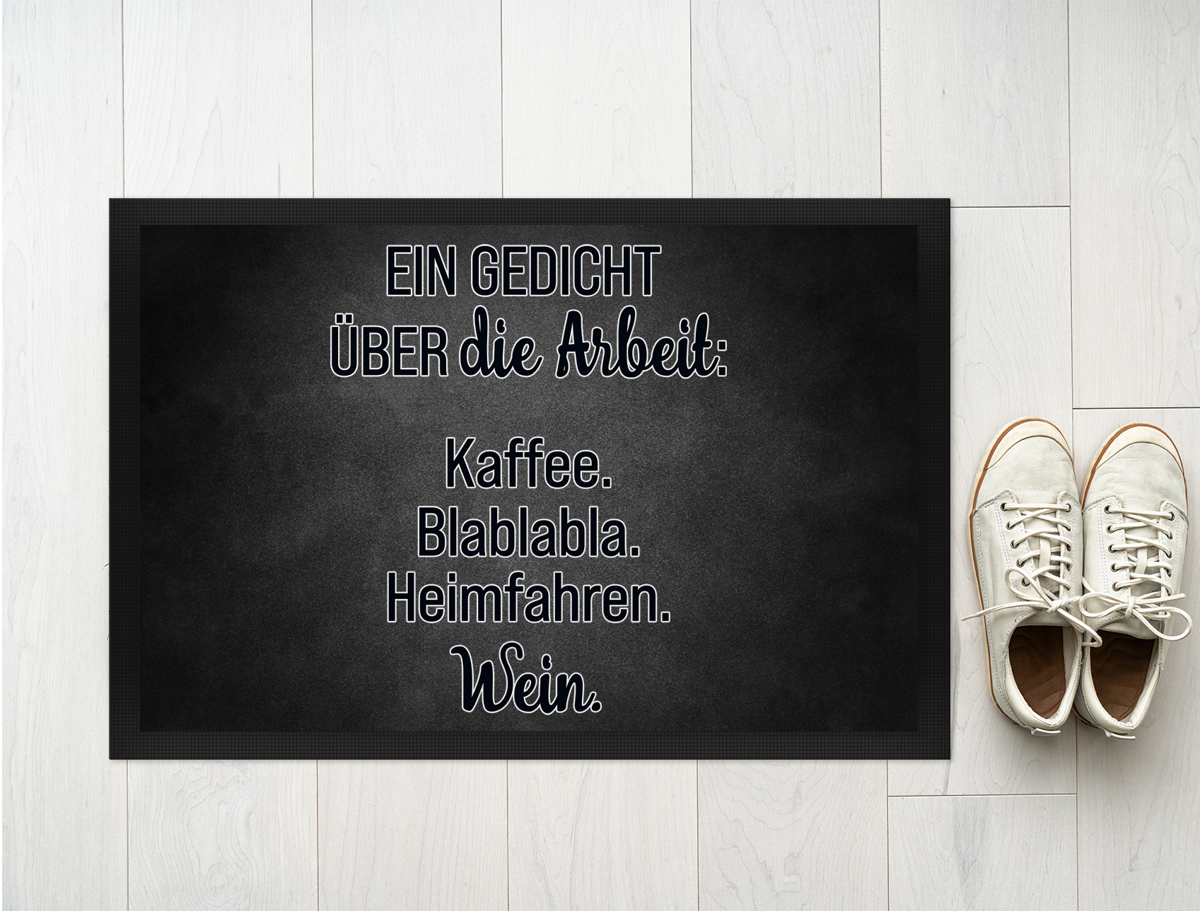 Ein Gedicht über die Arbeit. Kaffee, Blablabla, Heimfahren, Wein 18001001836 - Bild 5 von 15